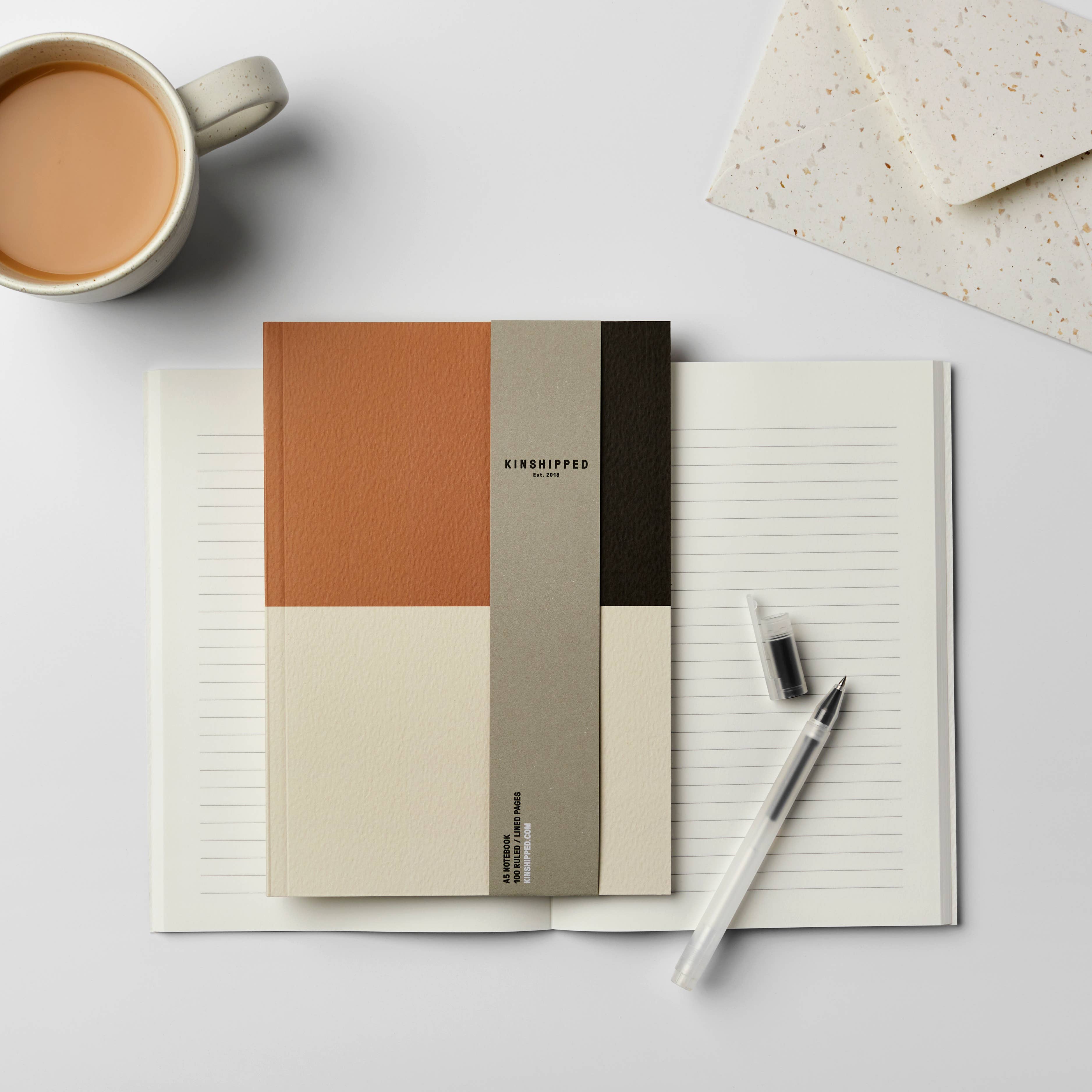 Kinshipped Colour Block Tan notebook inside pages