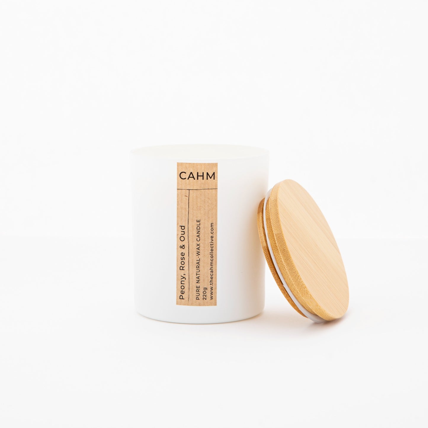 Peony, Rose and Oud Candle - White