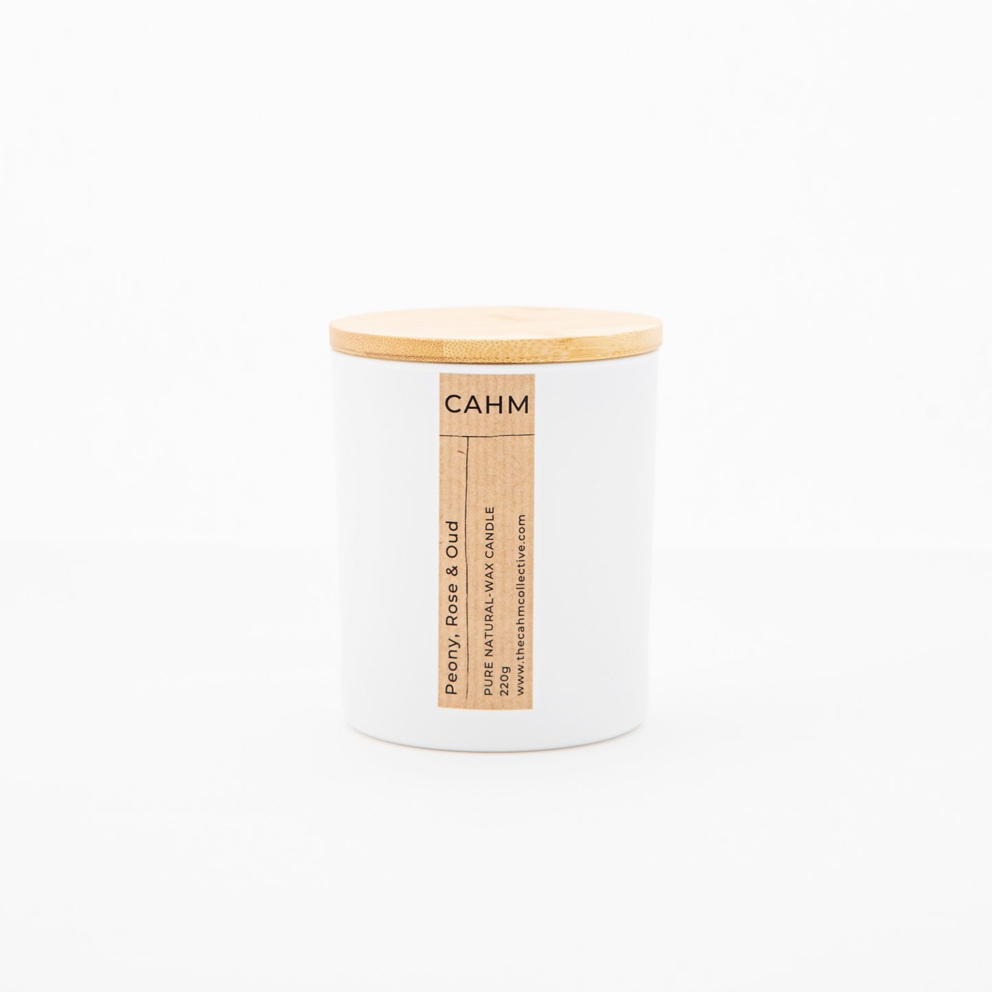 Peony, Rose and Oud Candle - White