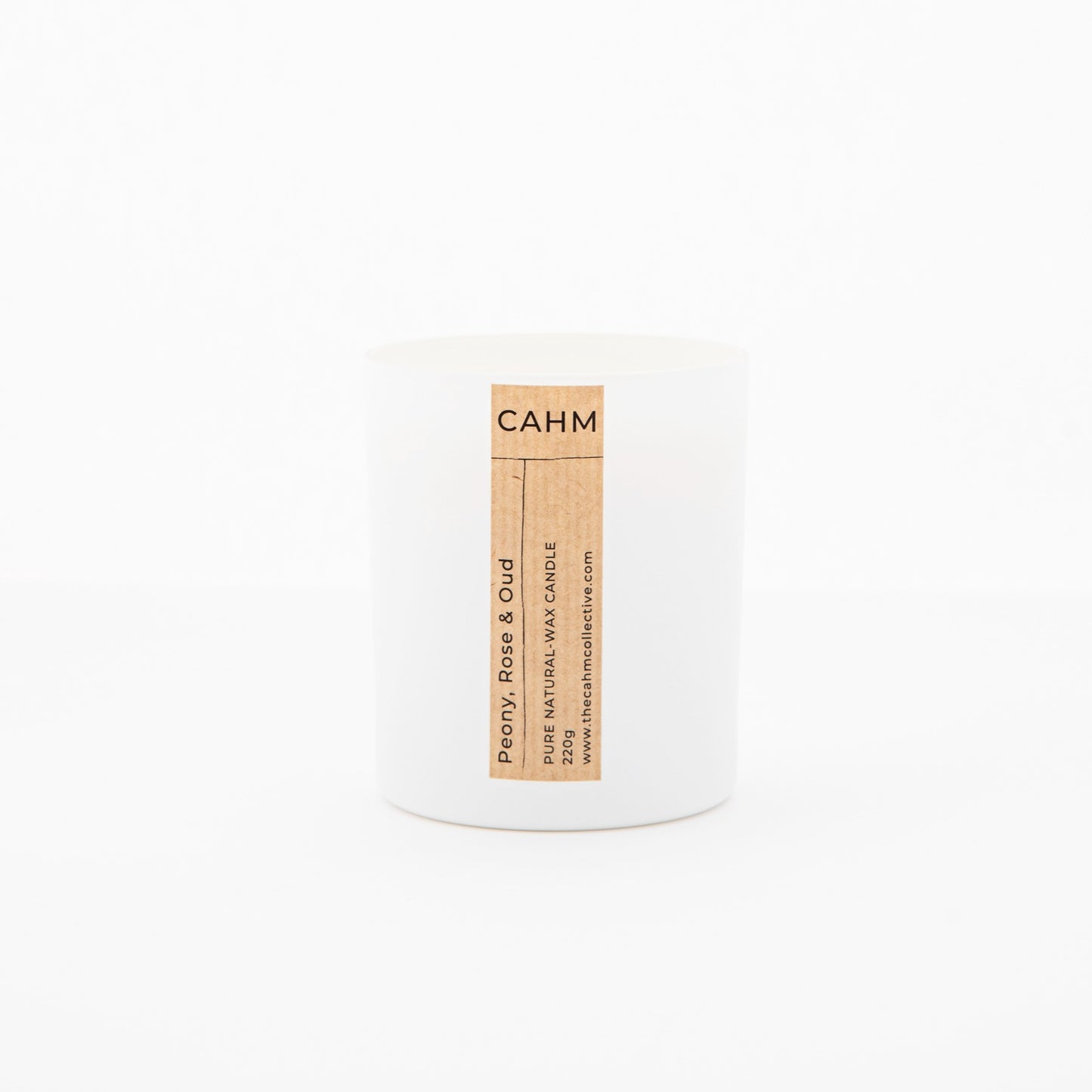 Peony, Rose and Oud Candle - White