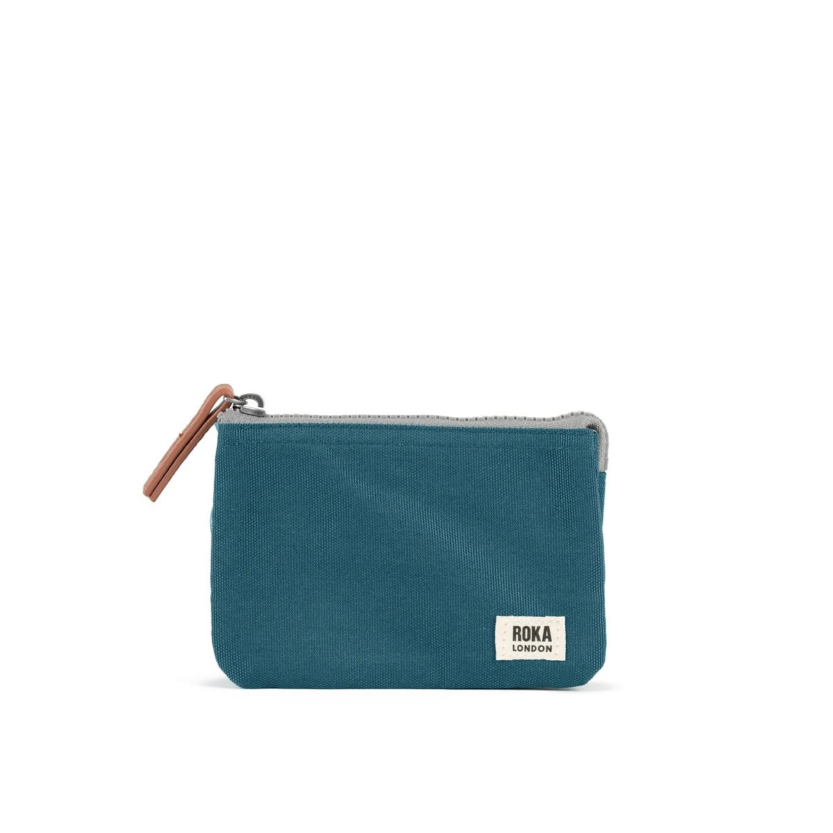 A recycled canvas purse for sale at CAHM.