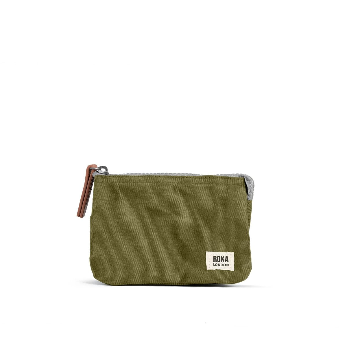 A recycled canvas purse for sale at CAHM.