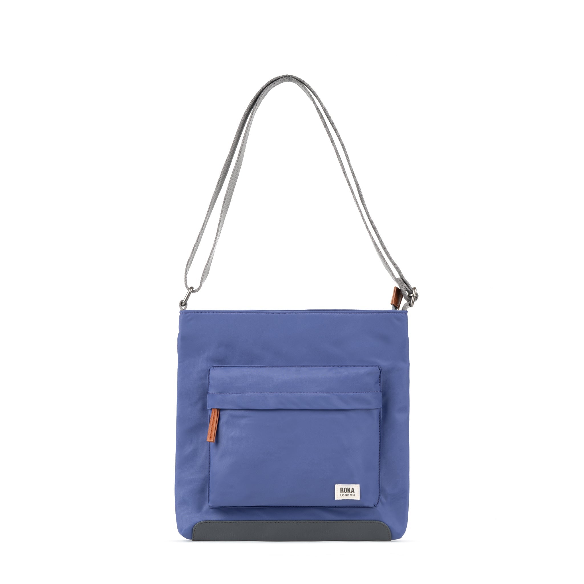 ROKA London Kennington Crossbody Bag in Indigo Nylon — front view
