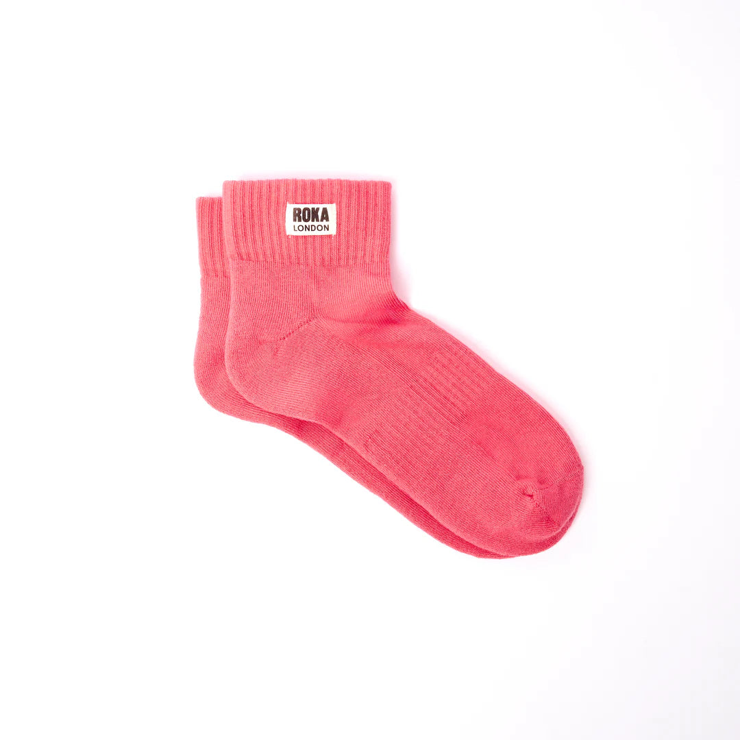 ROKA London Wembley Ankle Socks in Sugar Coral
