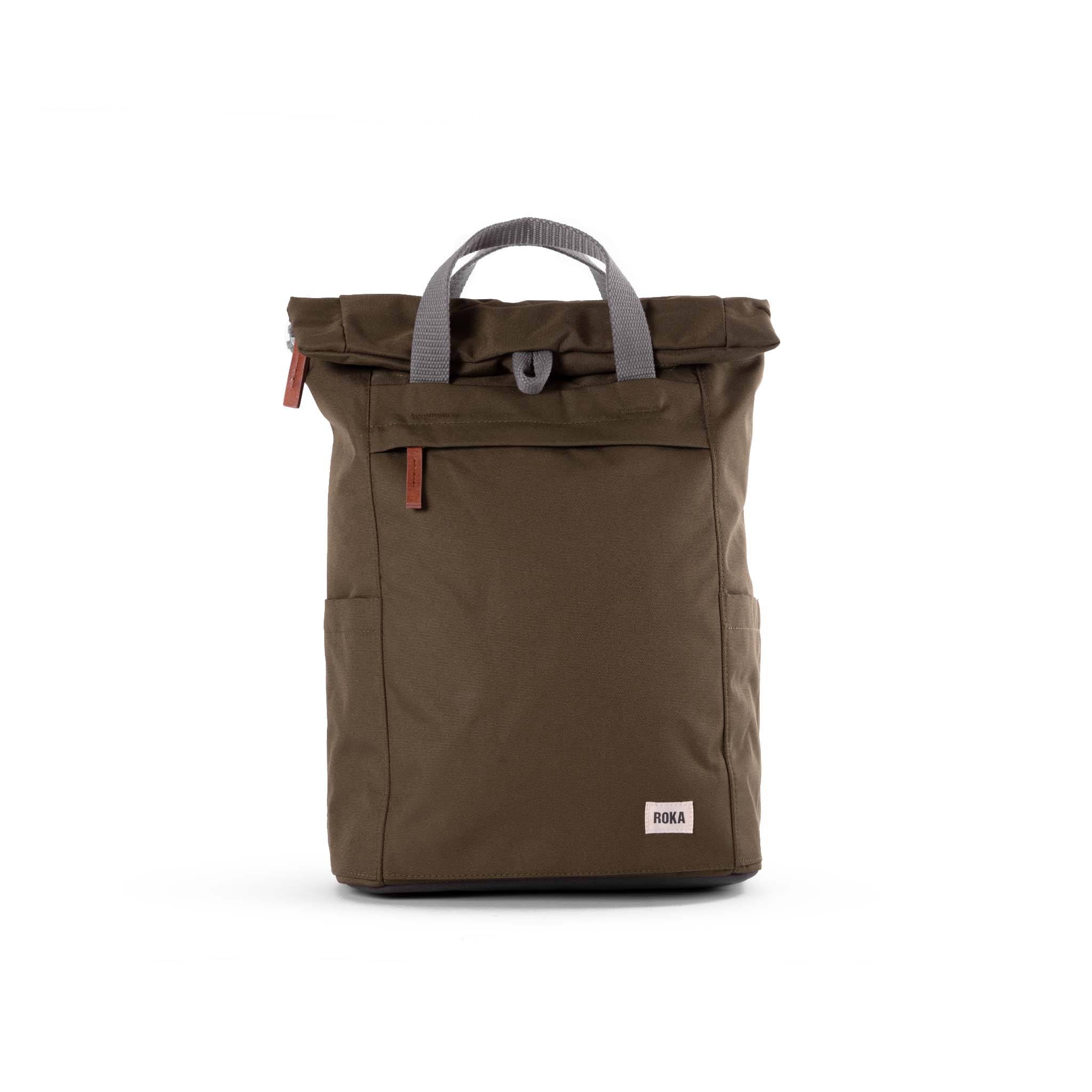 ROKA London Finchley Recycled Canvas Roll Top Backpack — Medium