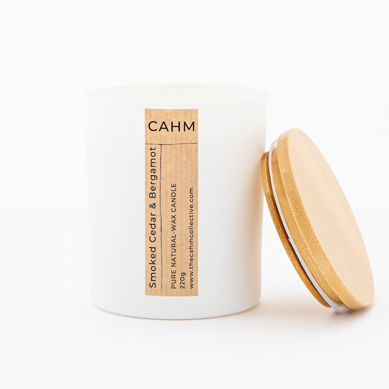 Smoked Cedar and Bergamot Candle - White