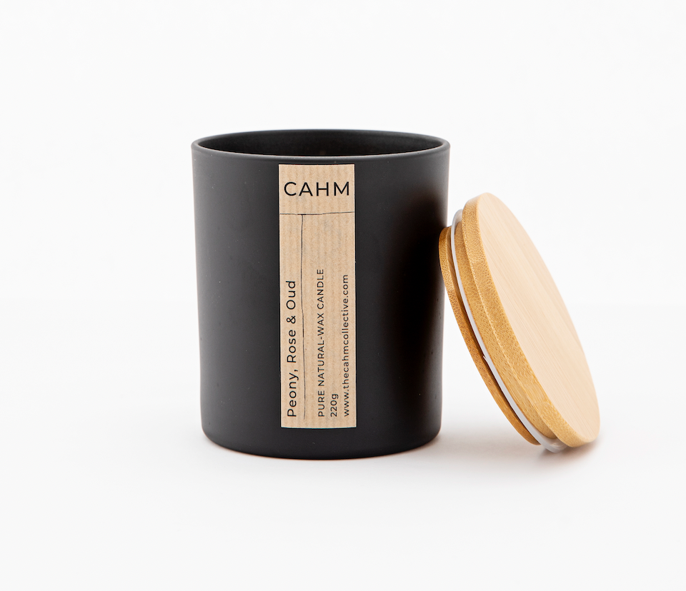 Peony, Rose and Oud Candle - Black