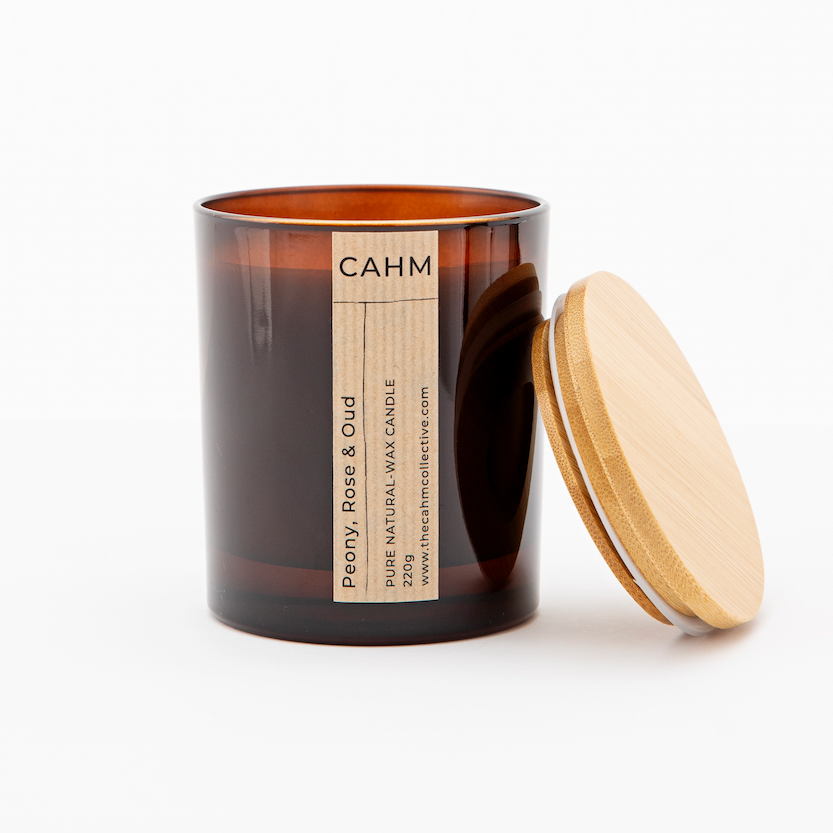 Peony, Rose and Oud Candle - Amber