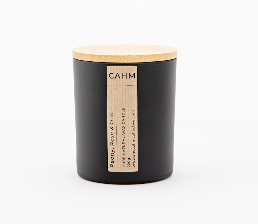 Peony, Rose and Oud Candle - Black