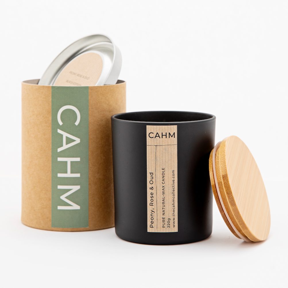 Peony, Rose and Oud Candle - Black
