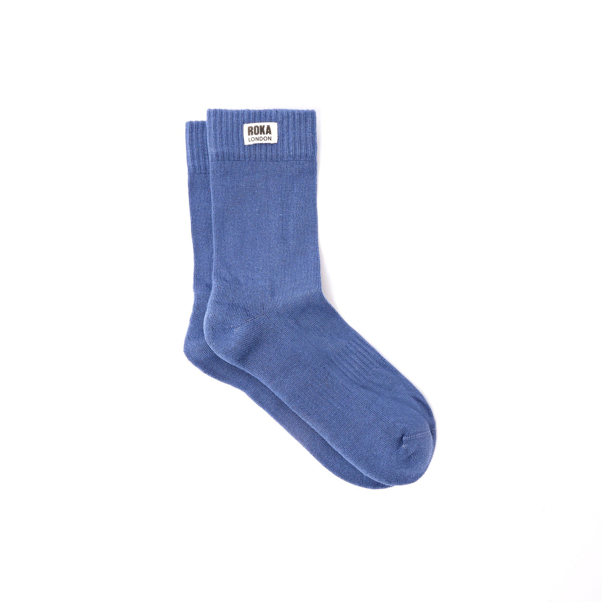 ROKA London Wimbledon Men's Organic Cotton Crew Socks in Coastal Blue — UK size 6-12