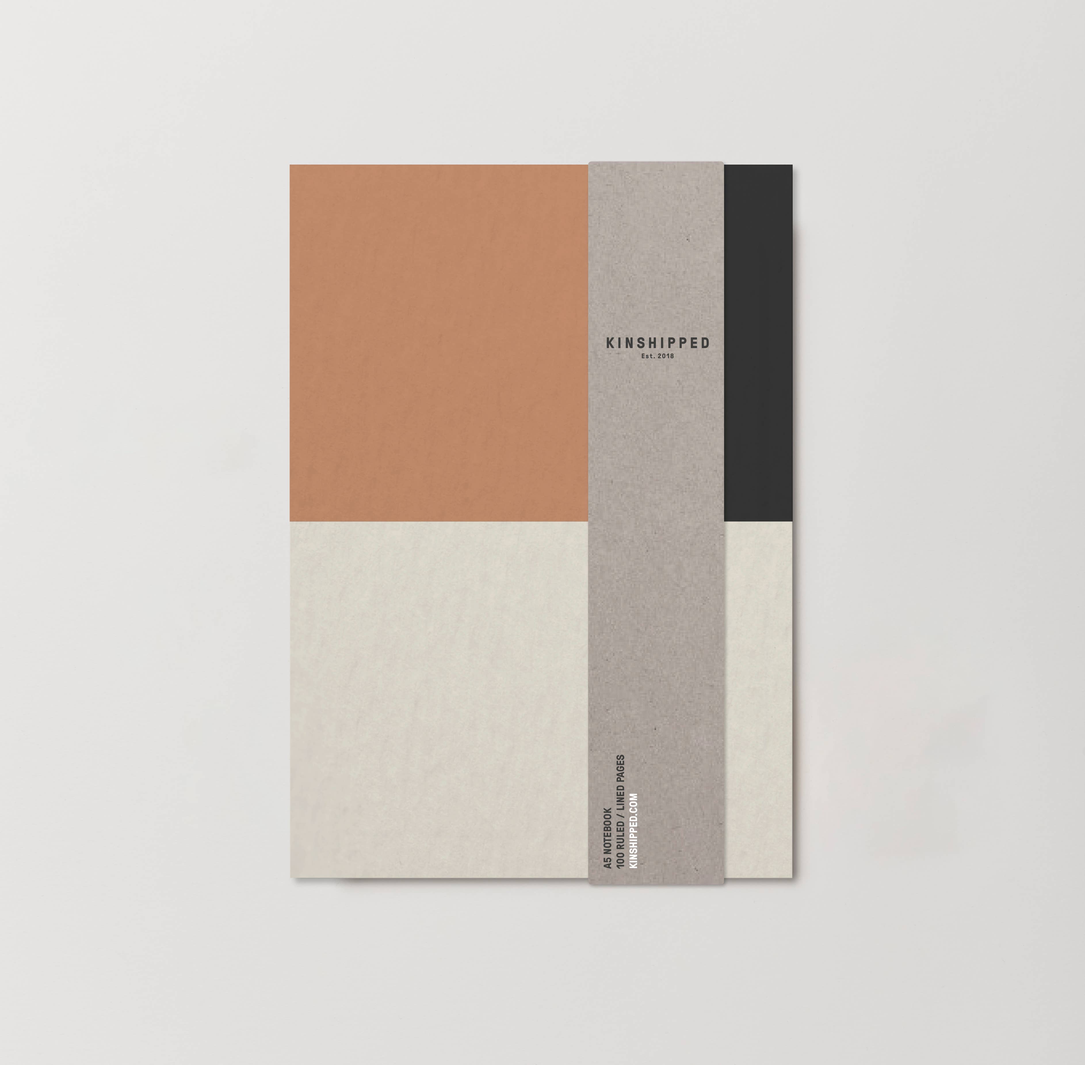 Kinshipped Colour Block Tan A5 Lined Notebook
