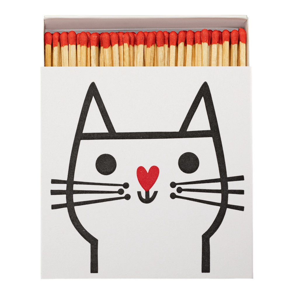 Matches with a cat face design on the box