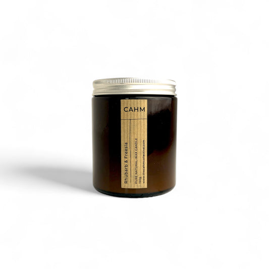 Rhubarb and Freesia Candle - Amber Jar