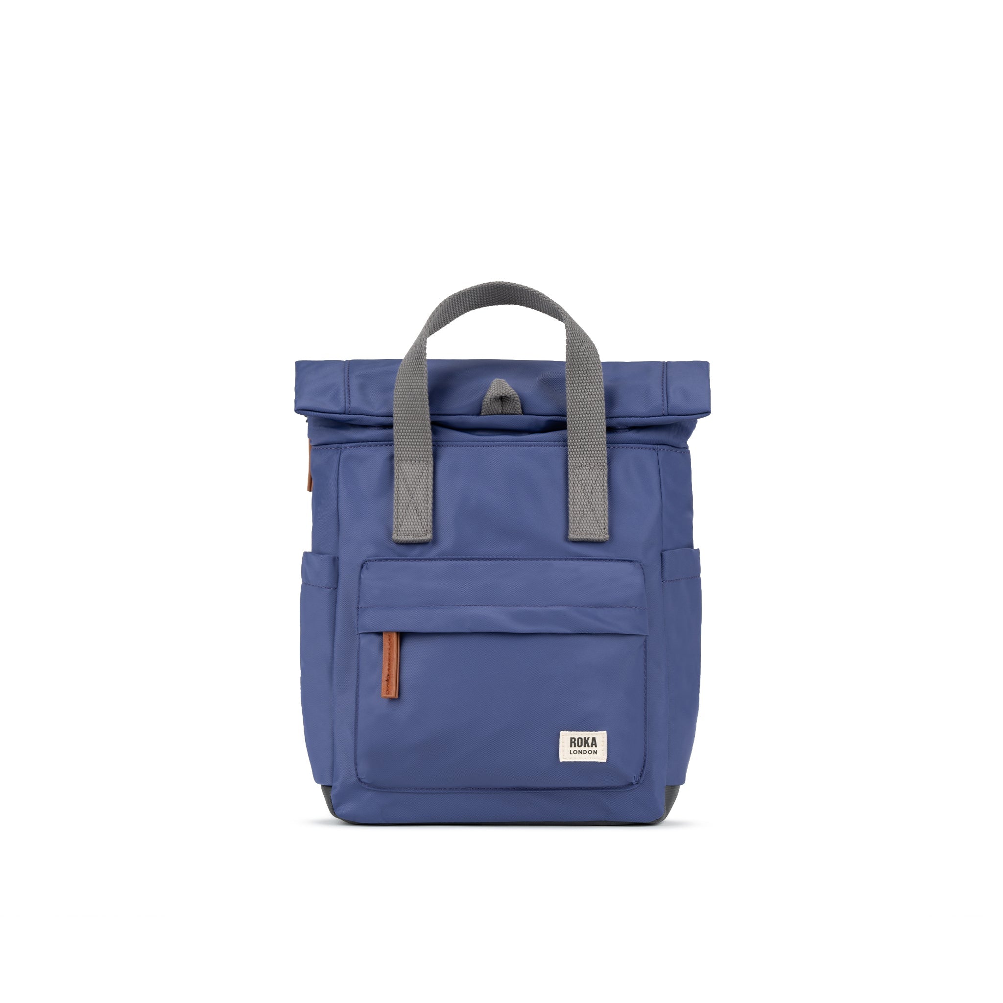ROKA London Canfield Small Roll Top Backpack in Indigo Nylon