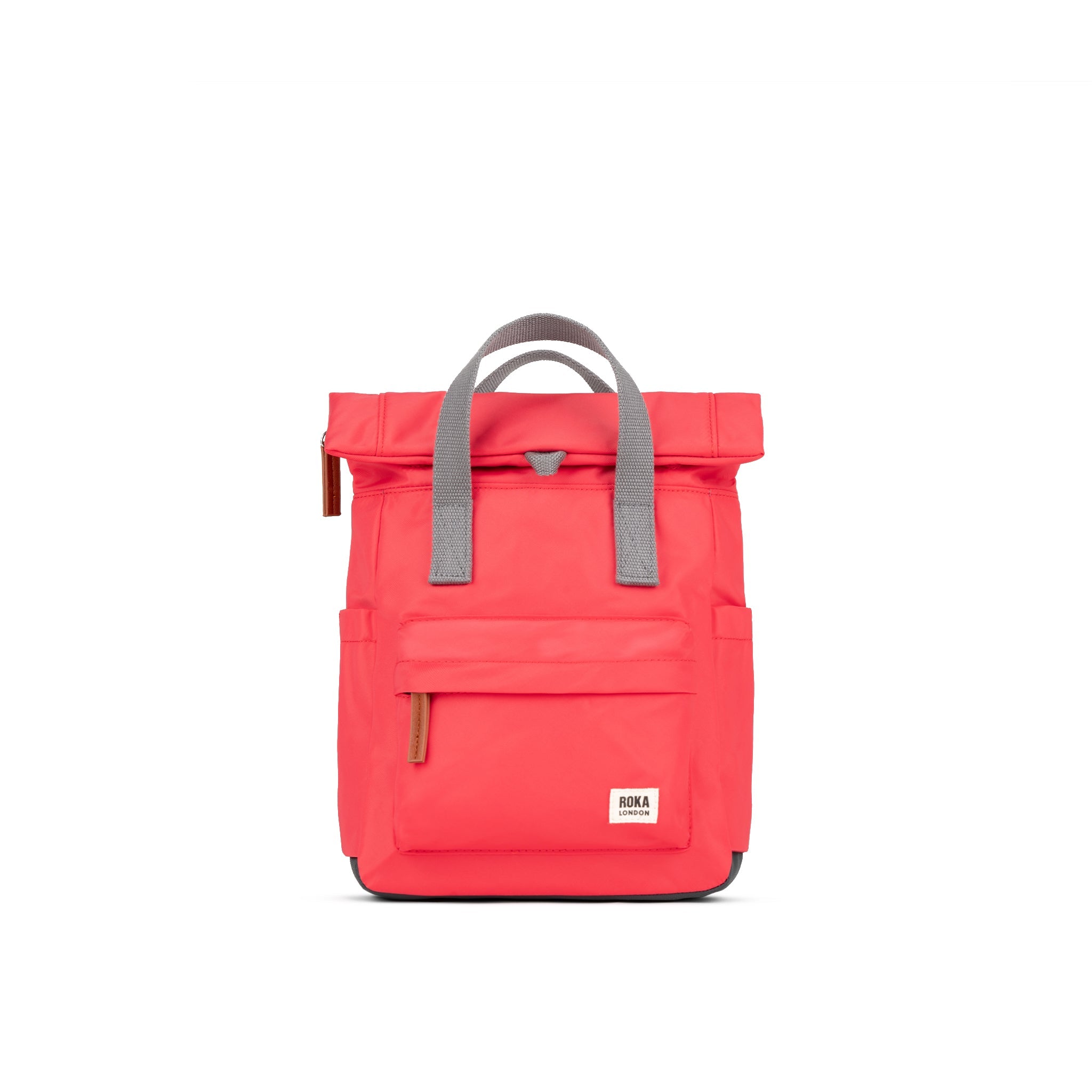 ROKA London Canfield Small Roll Top Backpack in Poppy Nylon