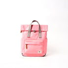 ROKA London Canfield Small Roll Top Backpack in Pink Lemonade Nylon