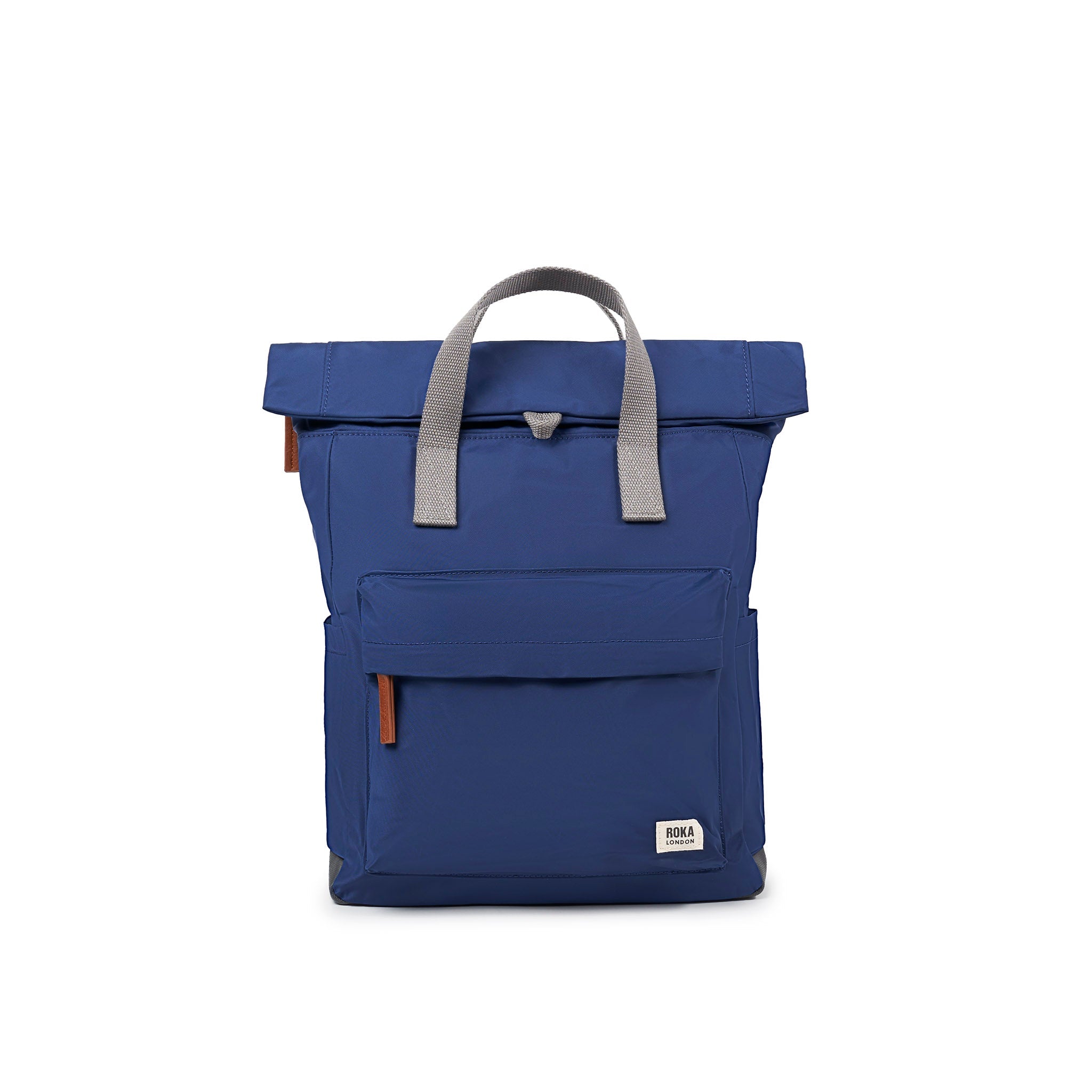 ROKA London Canfield Medium Roll Top Backpack in Crisp Blue Nylon
