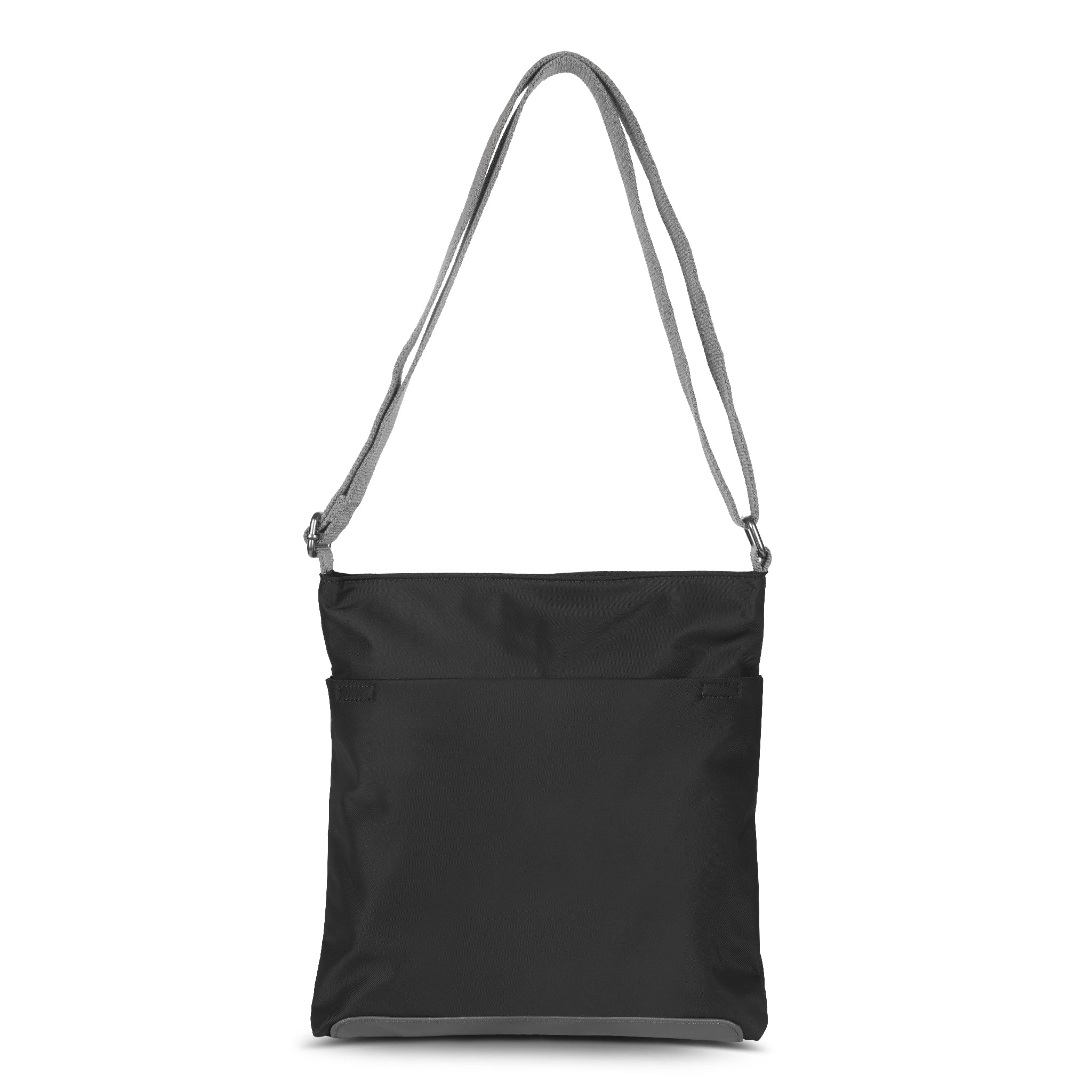 ROKA London Kennington Crossbody Bag in Black Nylon — back view
