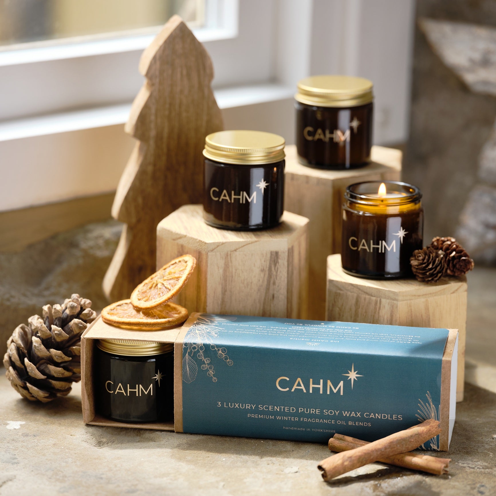 Christmas candle gift set from Cahm.