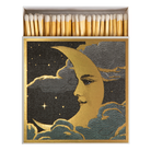 Matchbox with artistic design of a face and moon on the cover