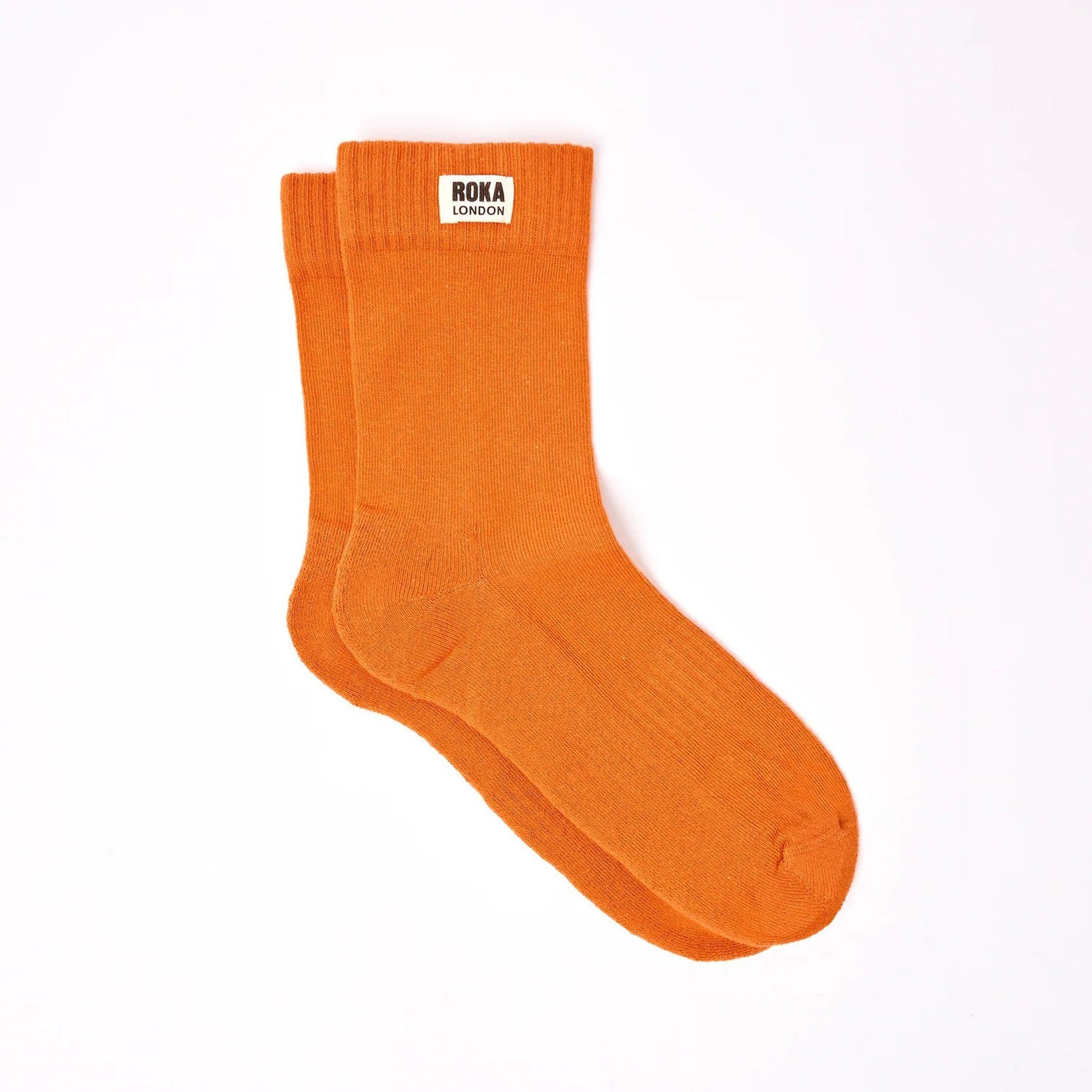 ROKA London Wimbledon Men's Organic Cotton Crew Socks in Burnt Orange — UK size 6-12