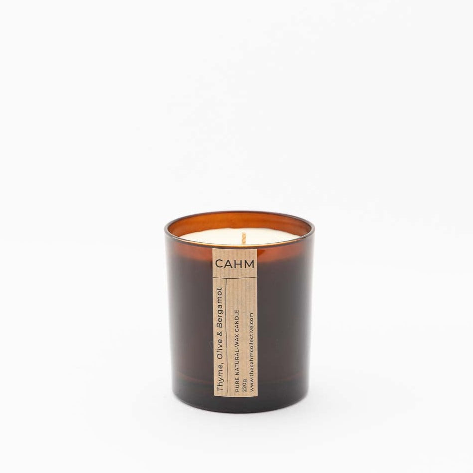 Thyme, Olive and Bergamot Candle - Amber Edition