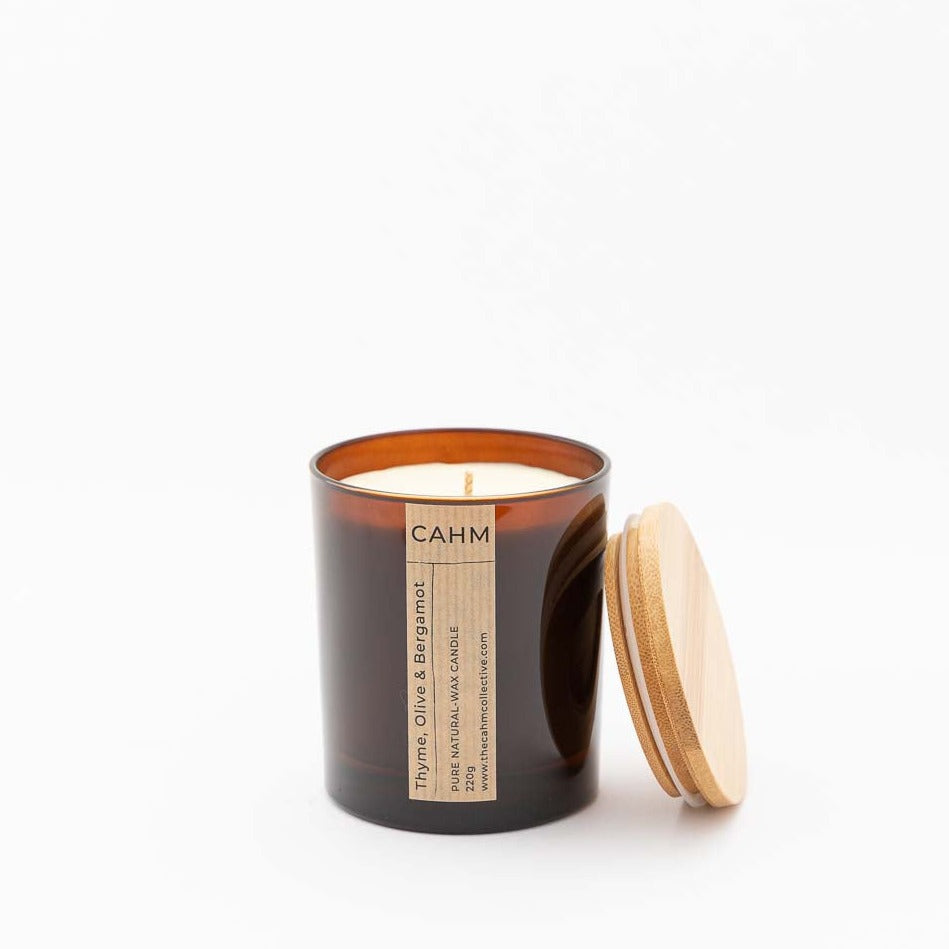 Thyme, Olive & Bergamot Candle - Amber