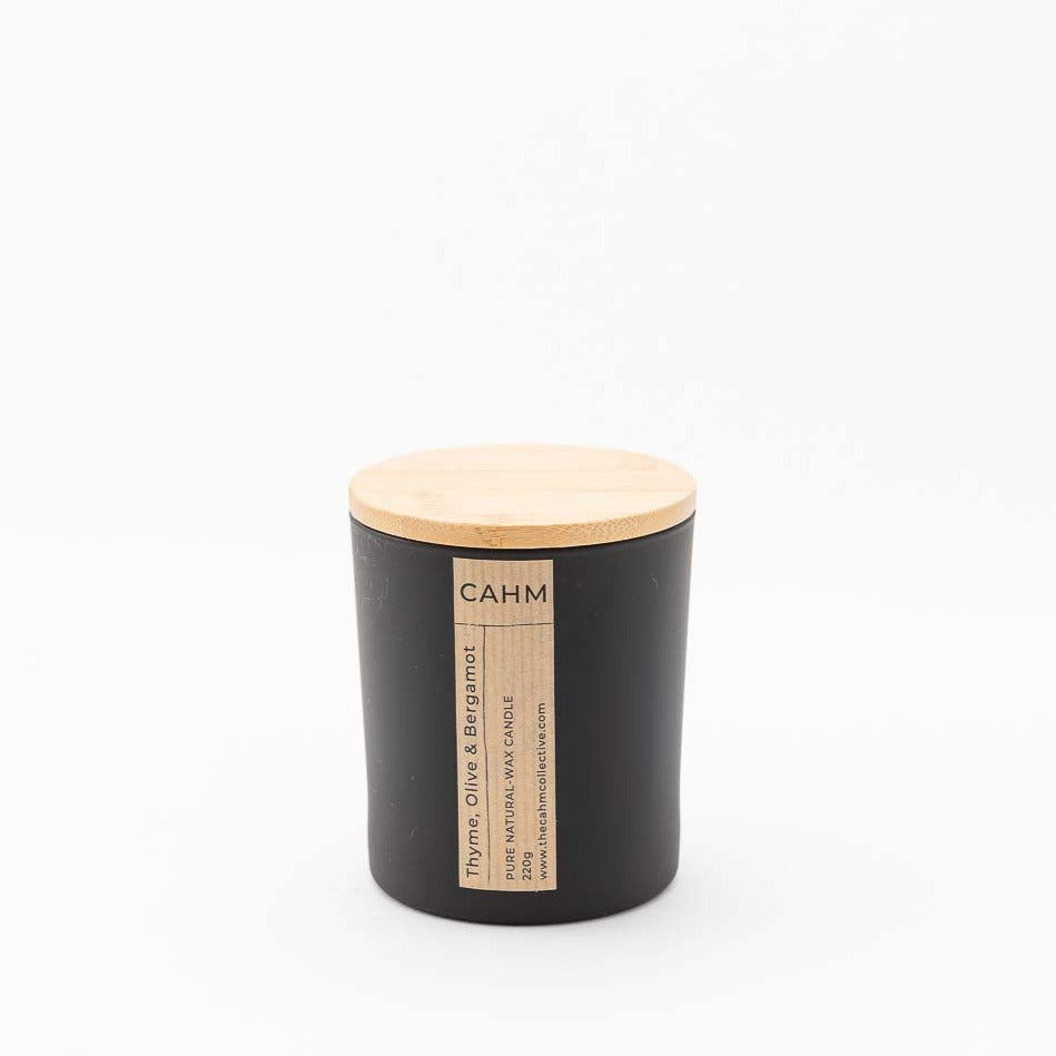 Thyme, Olive & Bergamot Candle - Black
