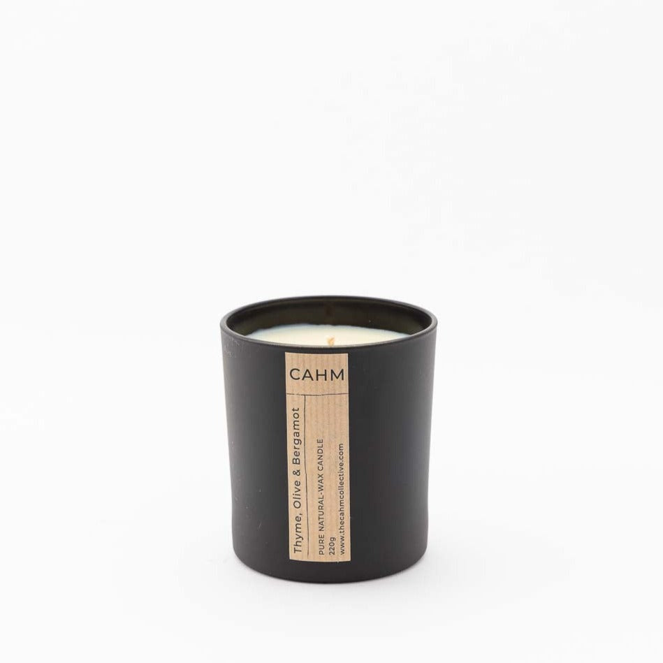 Thyme, Olive & Bergamot Candle - Black