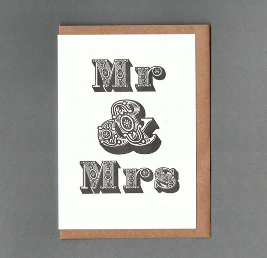 Mr & Mrs - B&W - Greetings Card
