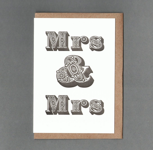 Mrs & Mrs - B&W - Greetings Card